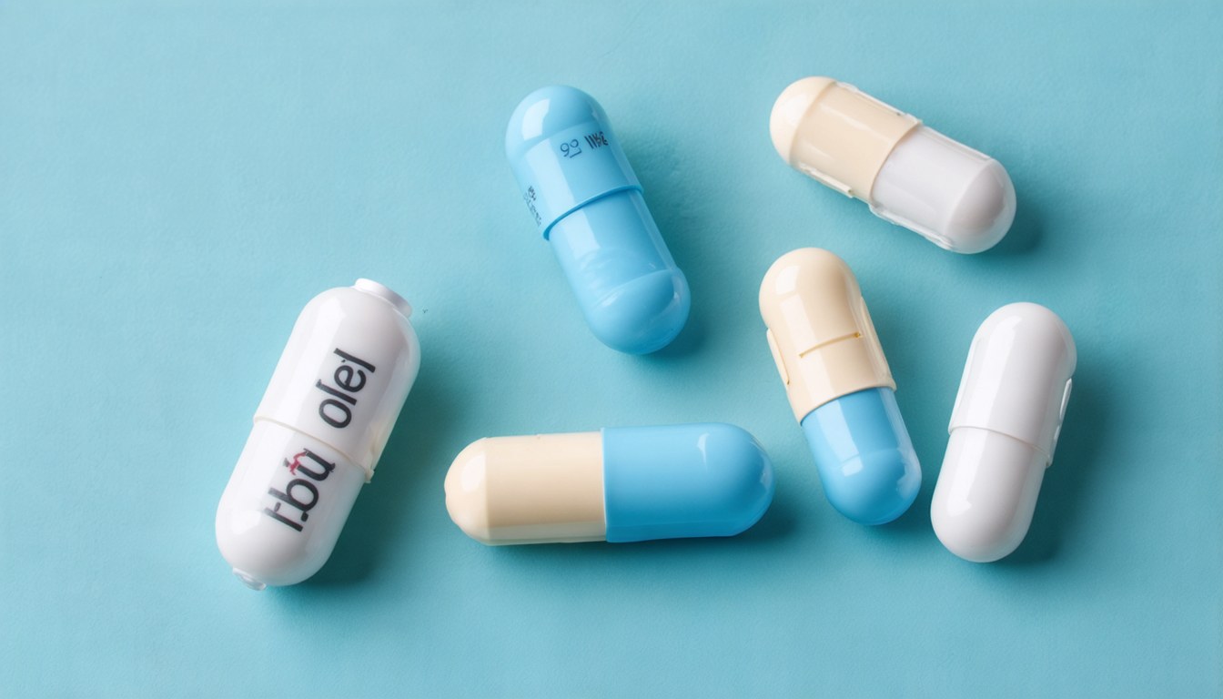Blister pack of tadalafil tablets with a glass of water and a medical consultation form on a desk